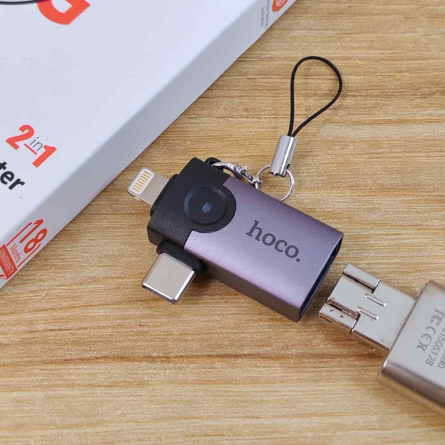 Picture of Hoco UA46D 2in1 iP/USB-C Male To USb-A Adapter