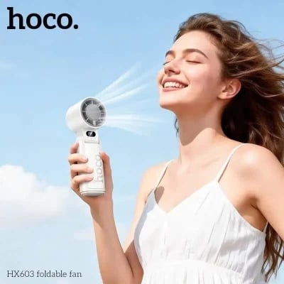 Picture of Hoco HX603 Ice Cool Dual Cooling Foldable Fan – 3600mAh Battery