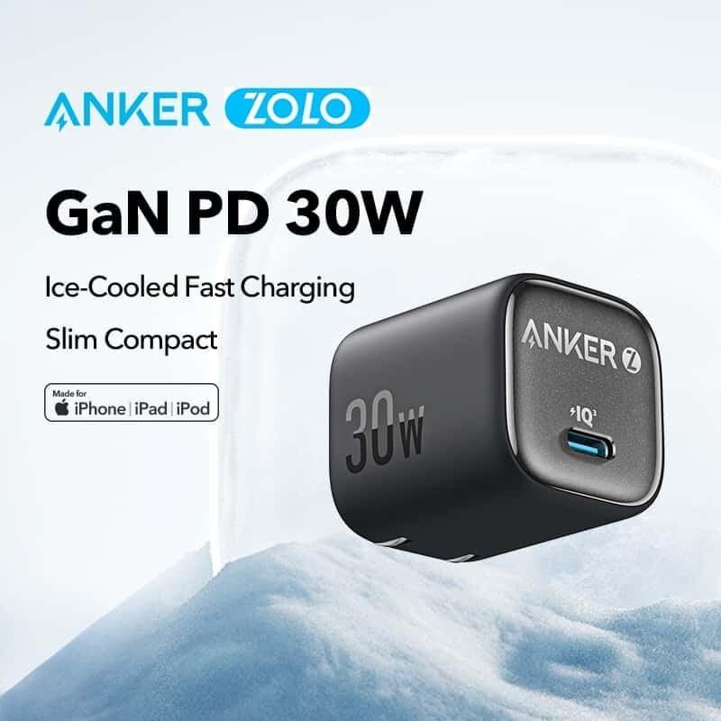 Picture of Anker Zolo PD 30W Charger Ice-Cooled Fast Charging Slim Compact Wall Charger (A2698)