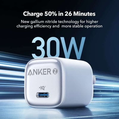 Picture of Anker Zolo PD 30W Charger Ice-Cooled Fast Charging Slim Compact Wall Charger (A2698)