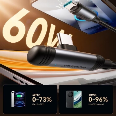 Picture of JOYROOM S-A56 EnjoyX Series 60W Type-C to Type-C 90 Degree Fast Charging 1.2m Cable