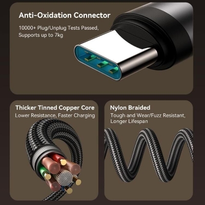 Picture of JOYROOM S-A56 EnjoyX Series 60W Type-C to Type-C 90 Degree Fast Charging 1.2m Cable