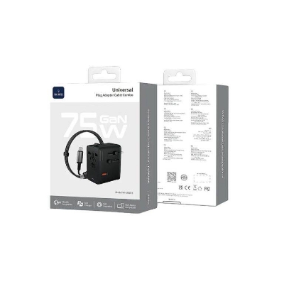 Picture of WiWU Wi-UA015 GaN 75W Universal Travel Adapter With 60w Cable Combo