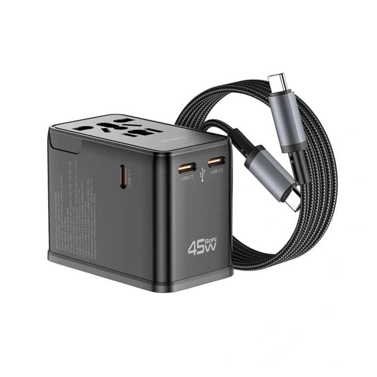 Picture of WiWU Wi-UA014 GaN 45W Universal Travel Adapter With 60w Cable Combo