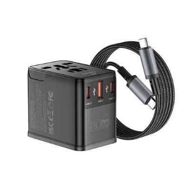 Picture of WiWU Wi-UA013 GaN 20W Universal Travel Adapter With 60w Cable Combo