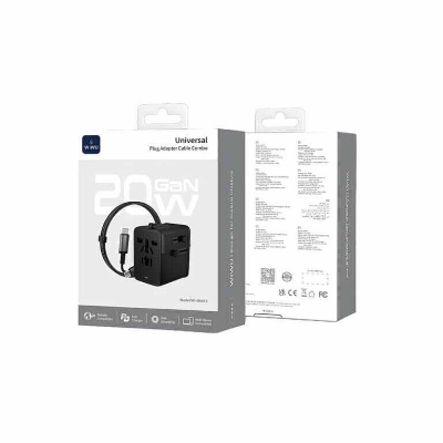 Picture of WiWU Wi-UA013 GaN 20W Universal Travel Adapter With 60w Cable Combo