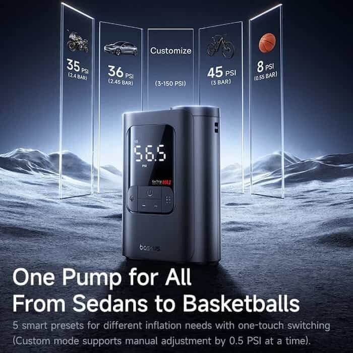 Picture of Baseus GoTrip VA1 Super Mini Wireless Inflator Pump 82W – 5000mAh Battery
