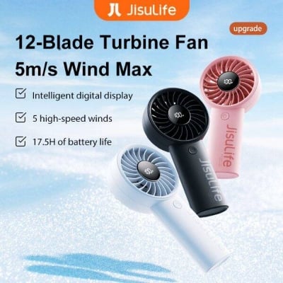 Picture of JisuLife Handheld Fan Life4 Turbo Fan 3600mAh/5000mAh 12-Blade with 17 Hours Battery