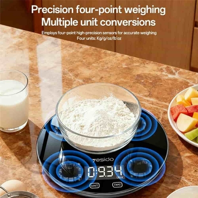 Picture of YESIDO MG43 Kitchen Digital Scale Precision Weighing LCD Display Digital Scale Support 1-5kg Capacity
