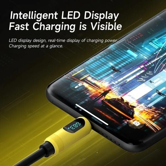 Picture of Hagibis SX03S USB C to USB C Cable with LED Display Type C Fast Charger Cable PD 240W Charging Cord for iPhone 16 17 Pro Macbook Pixel - 1 Meter