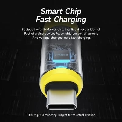 Picture of Hagibis SX03S USB C to USB C Cable with LED Display Type C Fast Charger Cable PD 240W Charging Cord for iPhone 16 17 Pro Macbook Pixel - 1 Meter