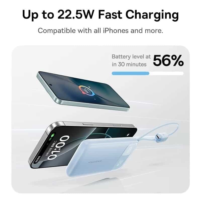 Picture of Baseus FC11 20000mAh 22.5W Dual-Cable Power Bank With Digital Display