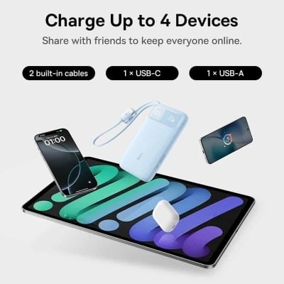 Picture of Baseus FC11 20000mAh 22.5W Dual-Cable Power Bank With Digital Display