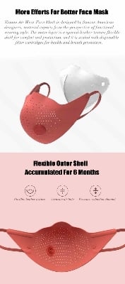 Picture of Xiaomi Mijia AirPOP Air Wear PM0.3/PM2.5 Anti-Smog Face Mask with 2 Filters