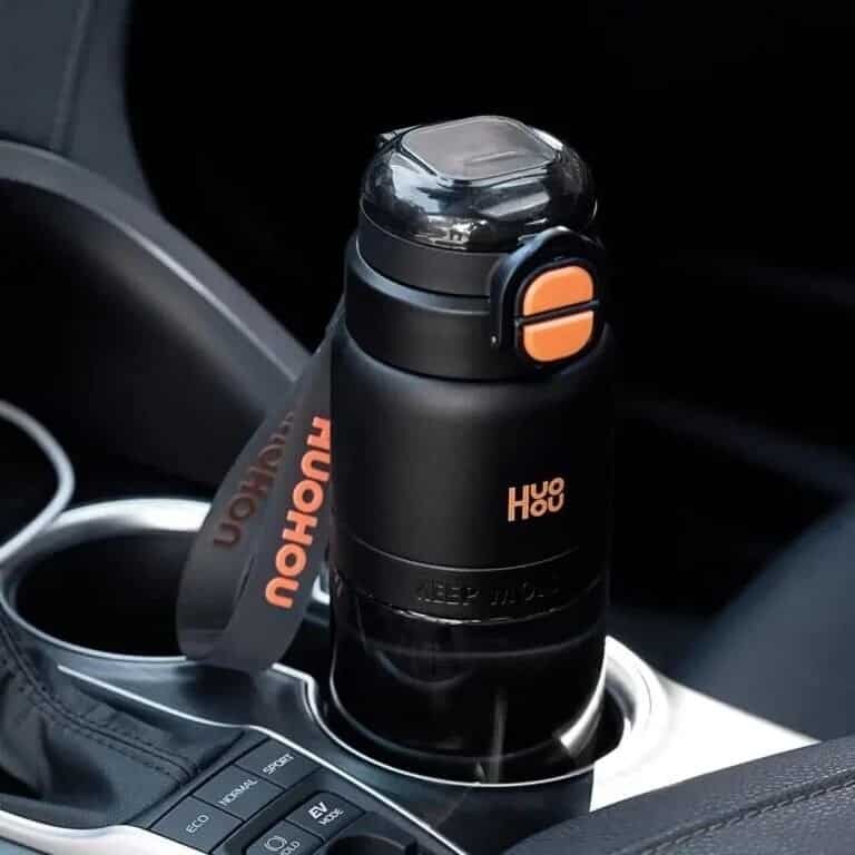 Picture of Huohou 750mL Large Capacity Water Bottle Motivational Leak Proof Portable Reusable Plastic Drink Cups for Outdoor Sports Fitness
