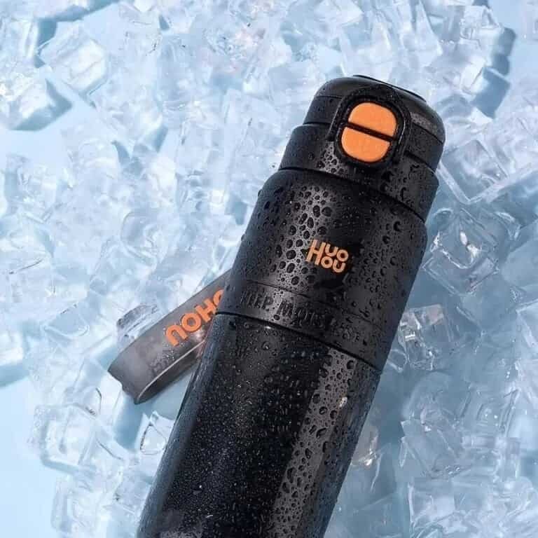 Picture of Huohou 750mL Large Capacity Water Bottle Motivational Leak Proof Portable Reusable Plastic Drink Cups for Outdoor Sports Fitness