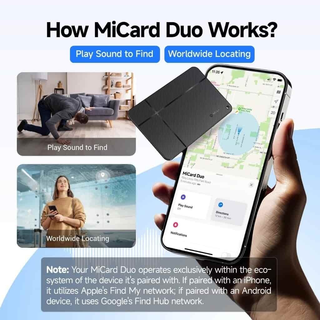 Picture of Mili Anti-Loss Digital Business Card MiCard Pro Duo (iOS & Android)