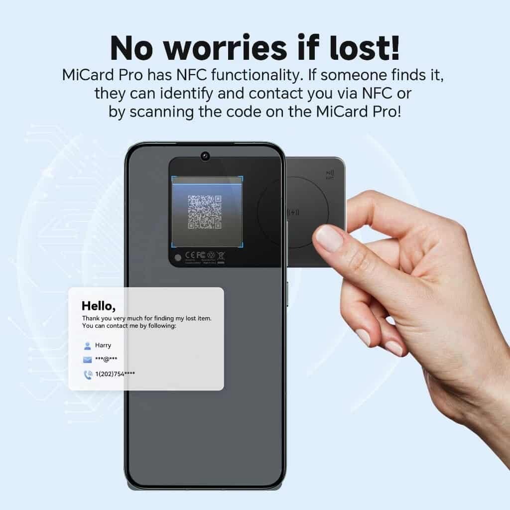 Picture of Mili Anti-Loss Digital Business Card MiCard Pro Duo (iOS & Android)
