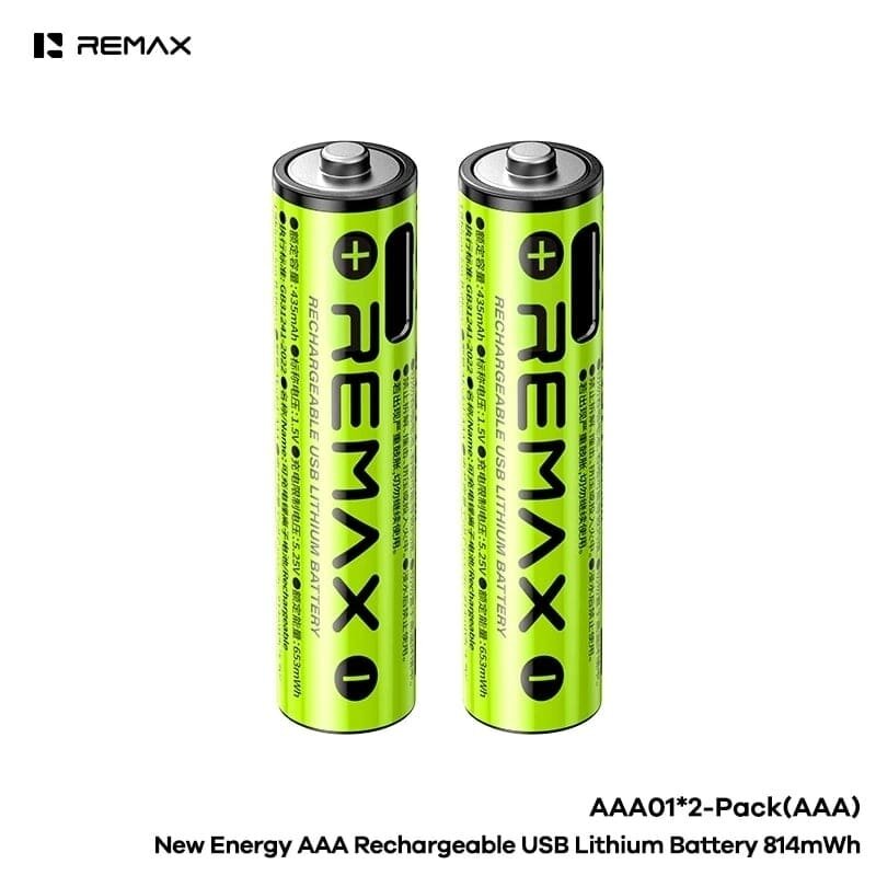 Picture of REMAX AAA02 New Energy AAA Rechargeable USB Lithium Battery 814mWh (2Pcs/4Pcs)