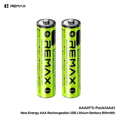 Picture of REMAX AAA02 New Energy AAA Rechargeable USB Lithium Battery 814mWh (2Pcs/4Pcs)