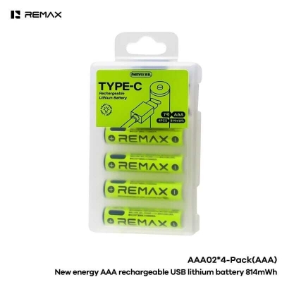 Picture of REMAX AAA02 New Energy AAA Rechargeable USB Lithium Battery 814mWh (2Pcs/4Pcs)