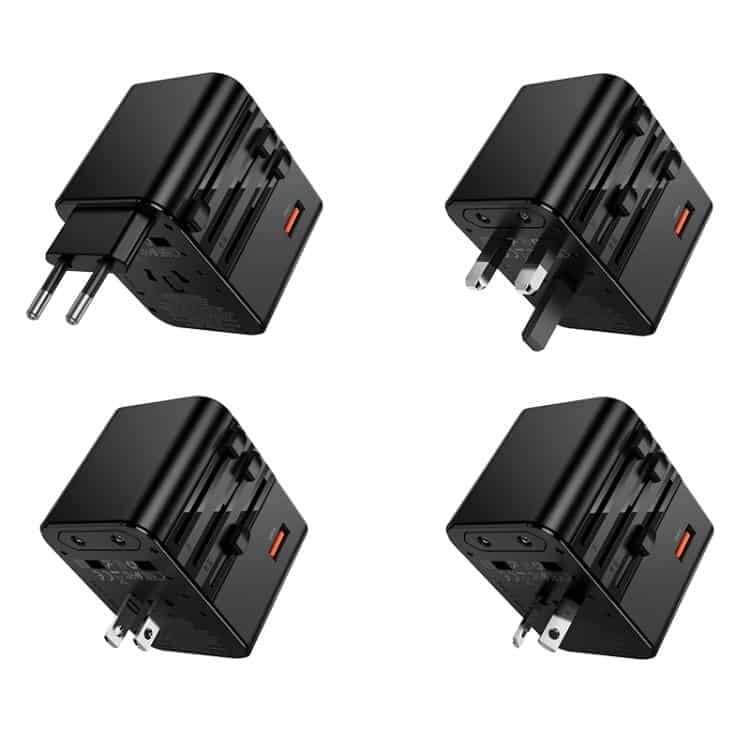 Picture of Hoco AC31 PD 25W 2 x Type-C and USB-A 3-Ports Global Universal Travel Charger - Black