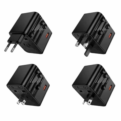 Picture of Hoco AC31 PD 25W 2 x Type-C and USB-A 3-Ports Global Universal Travel Charger - Black