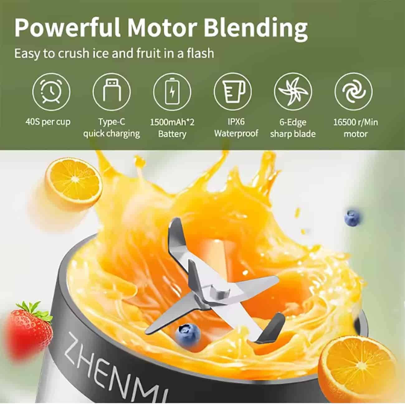 Picture of ZHENMI ZMGZ-J17 Portable Juicer with 500ml Large Capacity For Home Use