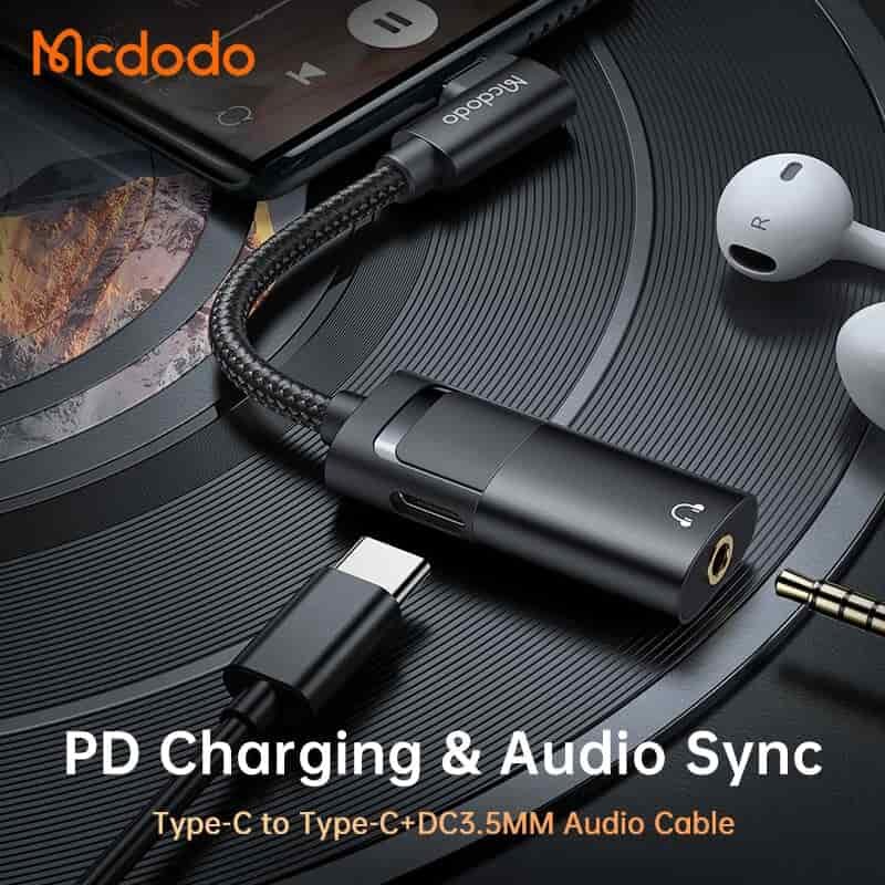 Picture of Mcdodo CA-188 60W USB-C to USB-C With DC 3.5MM Audio Adapter (Calling Supported)