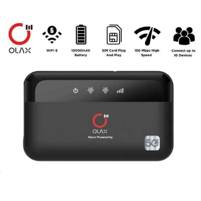 Picture of Olax M100 Portable 4G/5G Dual WiFi 6 Router Type-C 10000MAH Sim Card Slot Power Bank 150mbps for Outdoor Mobile Pocket Router