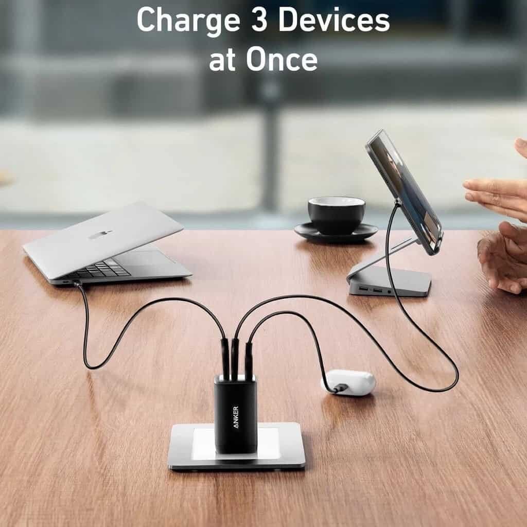 Picture of Anker PowerPort III 3 Port 65W PD Charger (A2667) For iPhone15 mobile phone MacBook Huawei