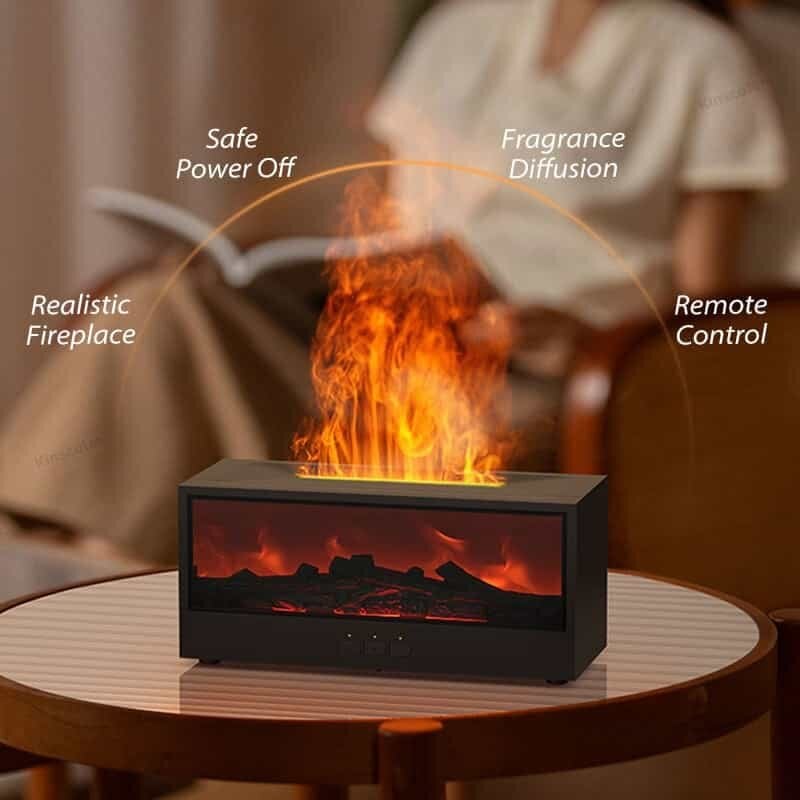 Picture of Fireplace A28 Diffuser Home Flame Humidifier Diffuser Essential Oils Air Diffuser with Remote Control