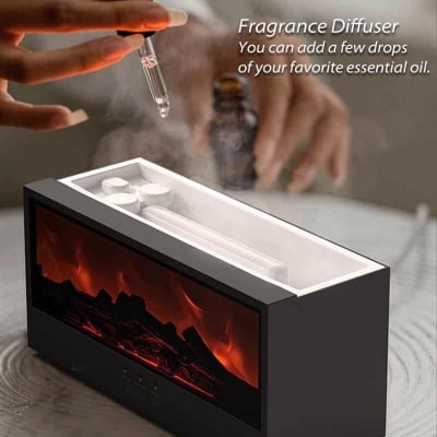 Picture of Fireplace A28 Diffuser Home Flame Humidifier Diffuser Essential Oils Air Diffuser with Remote Control