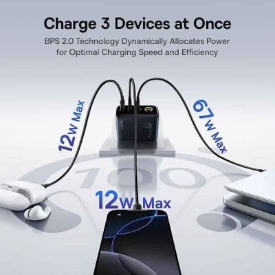 Picture of Baseus PicoGo AE21 Fast Charger 2C+U 100W With Digital Display