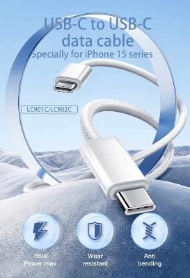 Picture of Ldnio LC901c/LC902c 65W USB-C to USB-C Fast Charging Data Cable