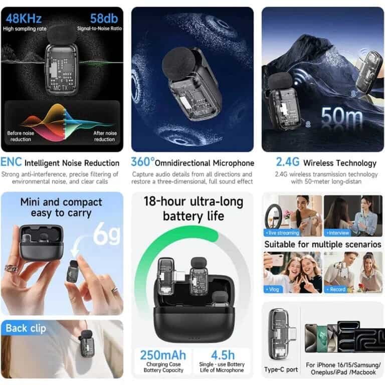 Picture of WiWU Wi-WM008 ANC Duo Wireless Microphone USB-C