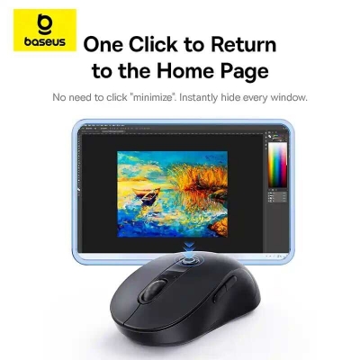Picture of Baseus F02 Ergonomic Wireless Mouse Bluetooth Single - Black