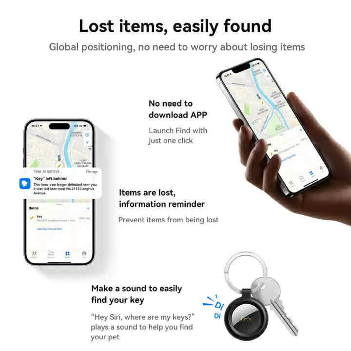 Picture of Hoco E100 Smart Finder Works With A_pple Find My Anti-Lost Tracker Locator
