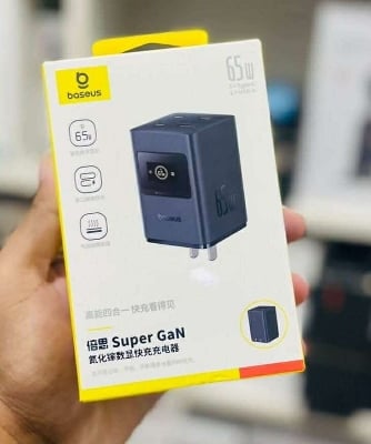 Picture of Baseus 65W Super GaN Digital Display Gallium Nitride Charger Type C Multi-plug (CCSPD65CC)