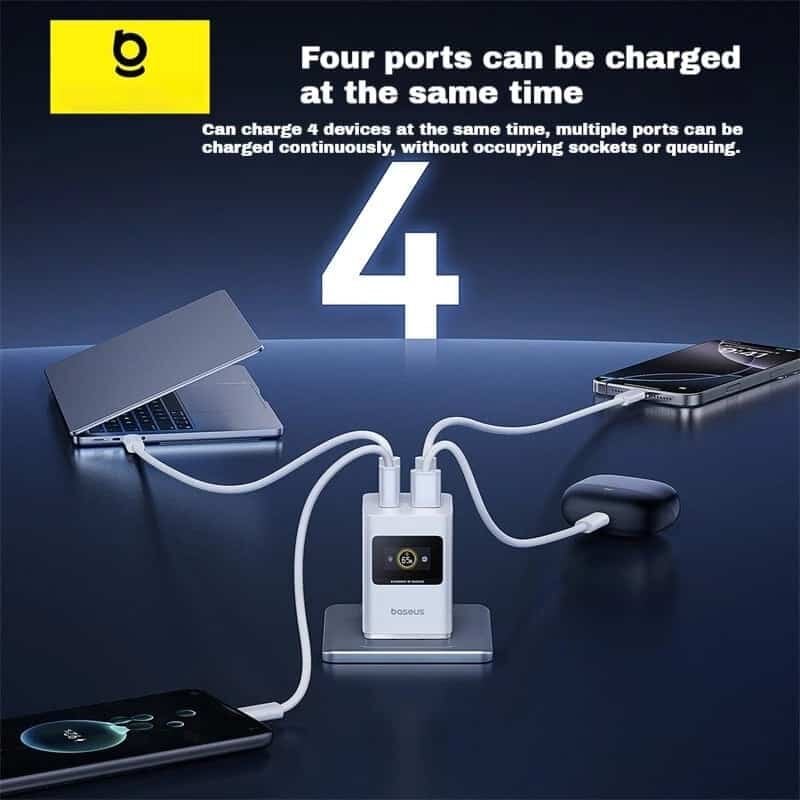 Picture of Baseus 65W Super GaN Digital Display Gallium Nitride Charger Type C Multi-plug (CCSPD65CC)