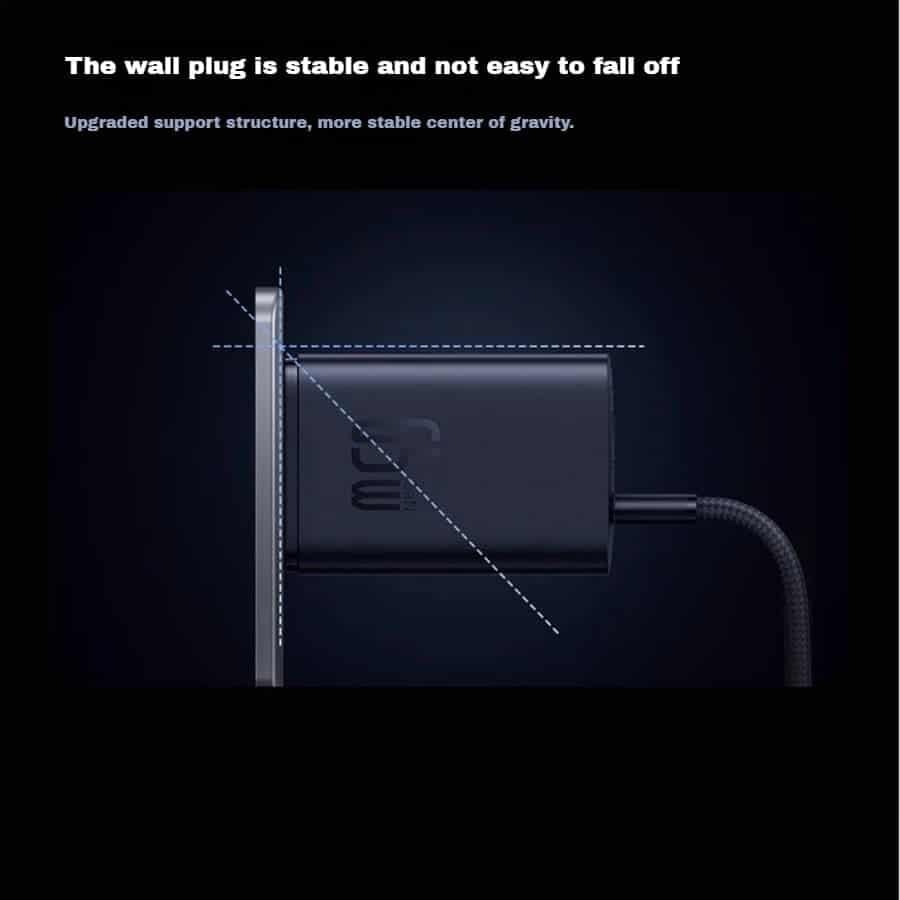 Picture of Baseus 65W Super GaN Digital Display Gallium Nitride Charger Type C Multi-plug (CCSPD65CC)