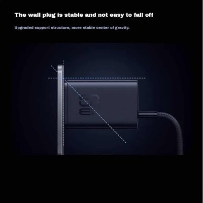 Picture of Baseus 65W Super GaN Digital Display Gallium Nitride Charger Type C Multi-plug (CCSPD65CC)