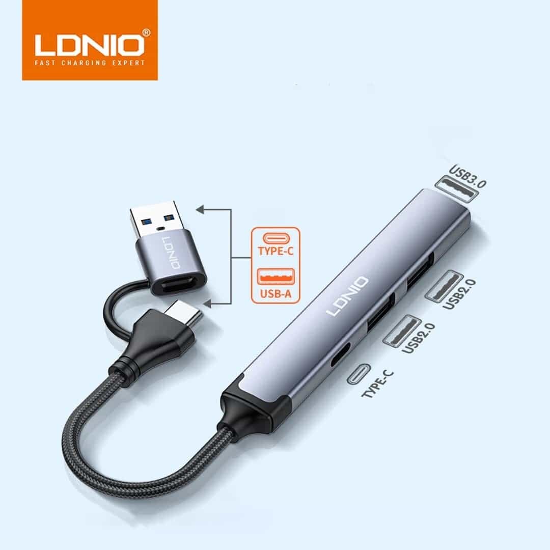 Picture of Ldnio DS-64C 4-in-1 USB/Type-C Hub Adapter