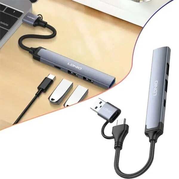 Picture of Ldnio DS-64C 4-in-1 USB/Type-C Hub Adapter