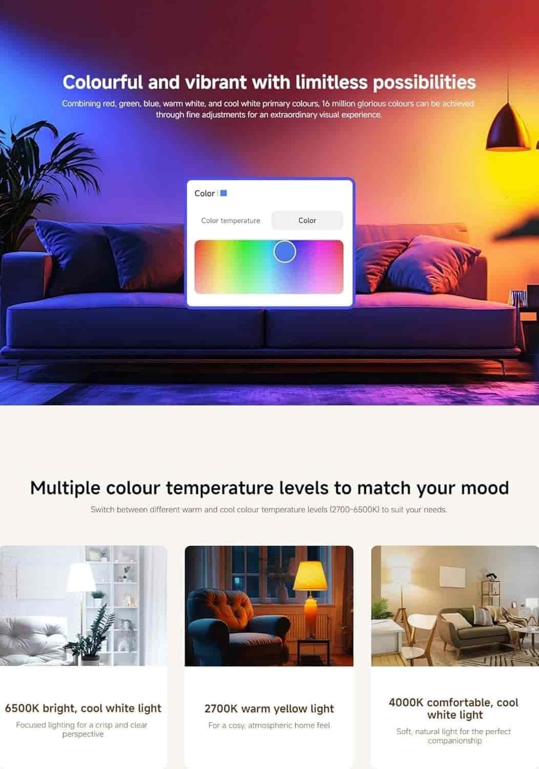 Picture of Xiaomi Smart LED Bulb (White And Color) With App Control