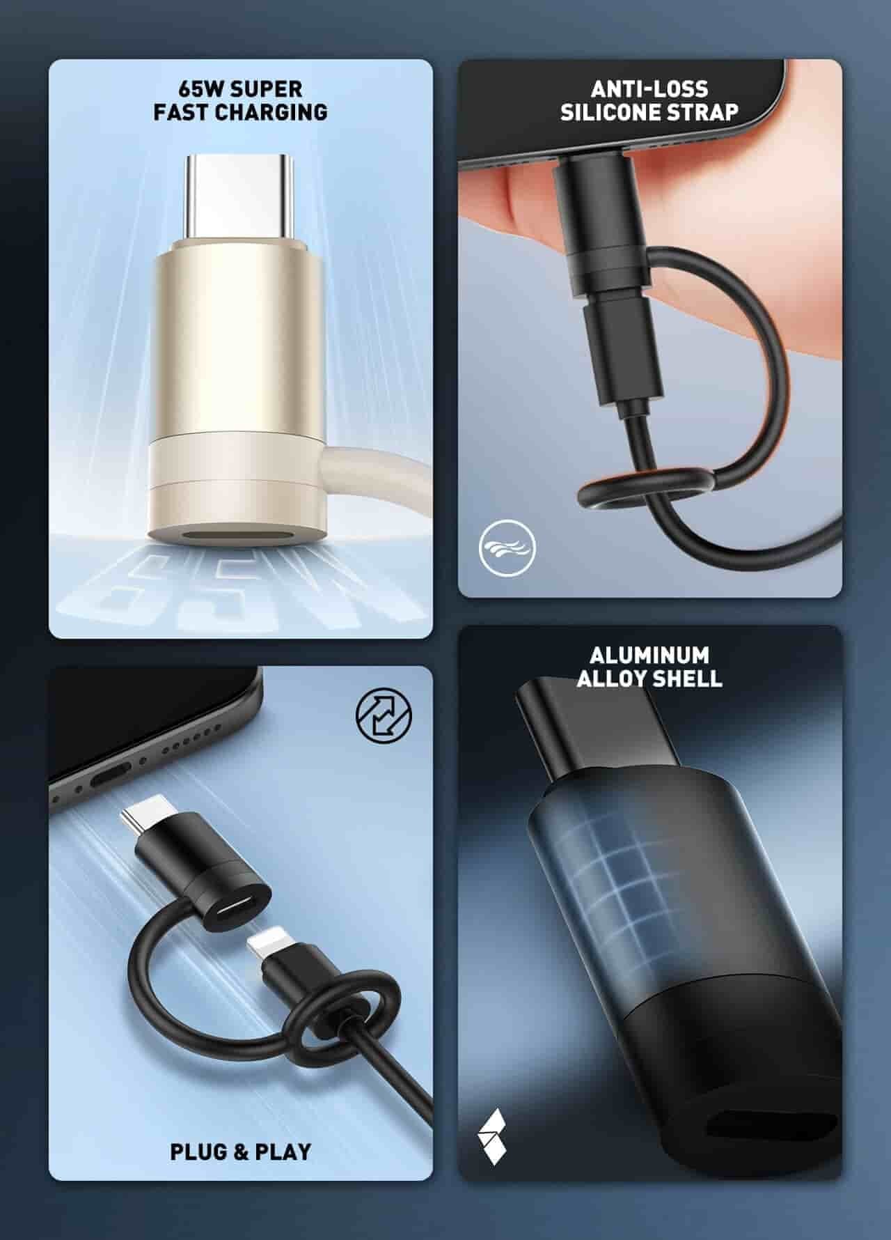 Picture of Ldnio LC260 PD65W USB-C Male To Lightning Female PD Fast Charging Adapter