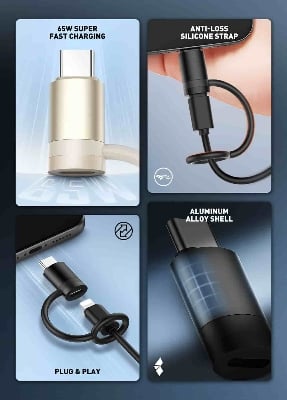 Picture of Ldnio LC260 PD65W USB-C Male To Lightning Female PD Fast Charging Adapter