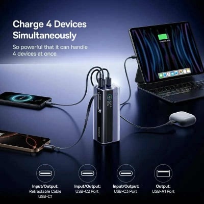 Picture of Baseus GR11 EnerGeek 145W 20000mAh Power Bank with Retractable Cable