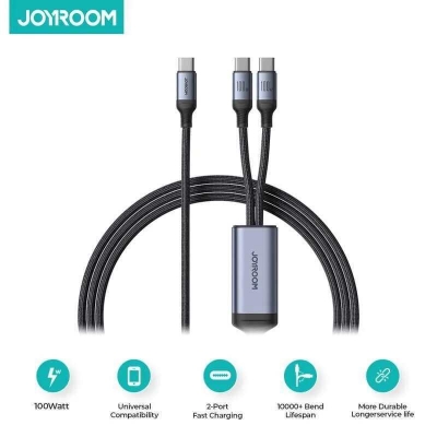 Picture of JOYROOM A21 100W Type-C to Dual Type-C 2 in 1 Charging Cable – 1.5m