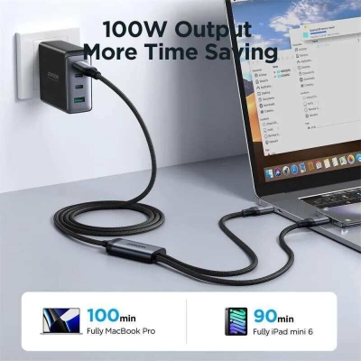 Picture of JOYROOM A21 100W Type-C to Dual Type-C 2 in 1 Charging Cable – 1.5m